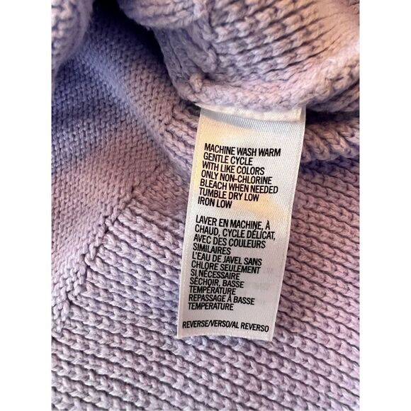 Izod Lavender High Neck Cable Knit 1/4 Zip Sweater Medium - Picture 4 of 6